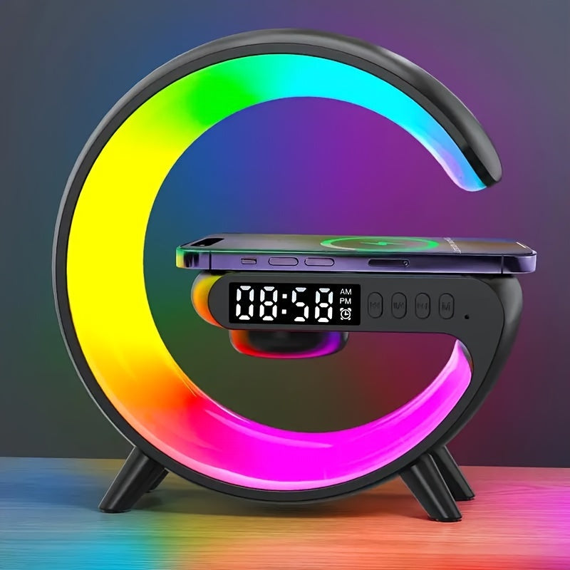 Kouzone Mini Wireless Speaker & Alarm Clock – Sunrise Simulation & Phone Charger Black MAHYSTYLE