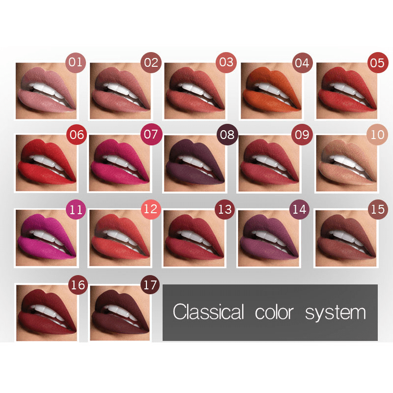 18-Color Matte Liquid Lipstick – Long-Lasting & Waterproof Lip Gloss Style1 MAHYSTYLE
