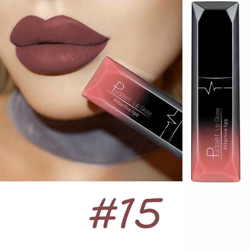 18-Color Matte Liquid Lipstick – Long-Lasting & Waterproof Lip Gloss Color #15 MAHYSTYLE