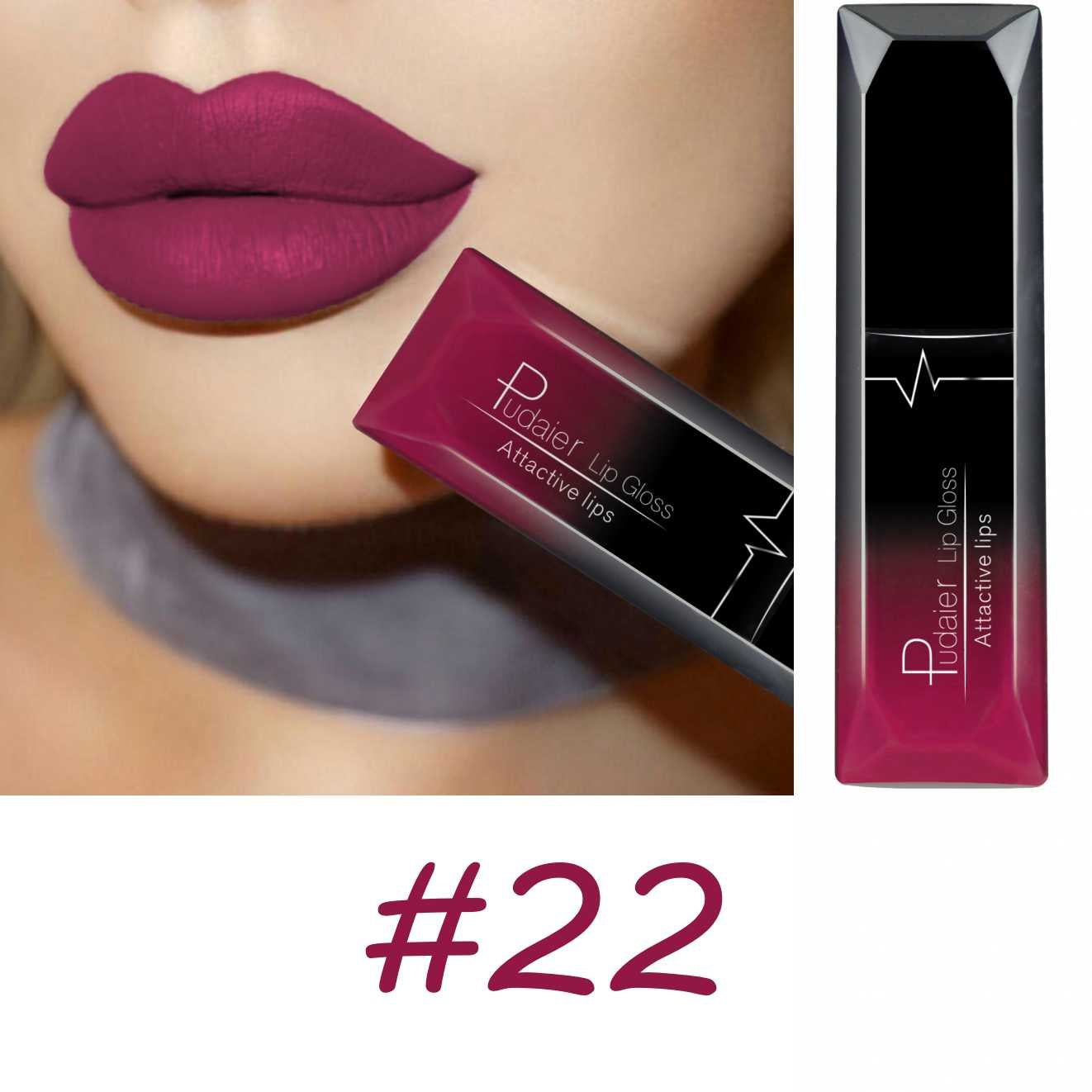 18-Color Matte Liquid Lipstick – Long-Lasting & Waterproof Lip Gloss Twenty Two MAHYSTYLE