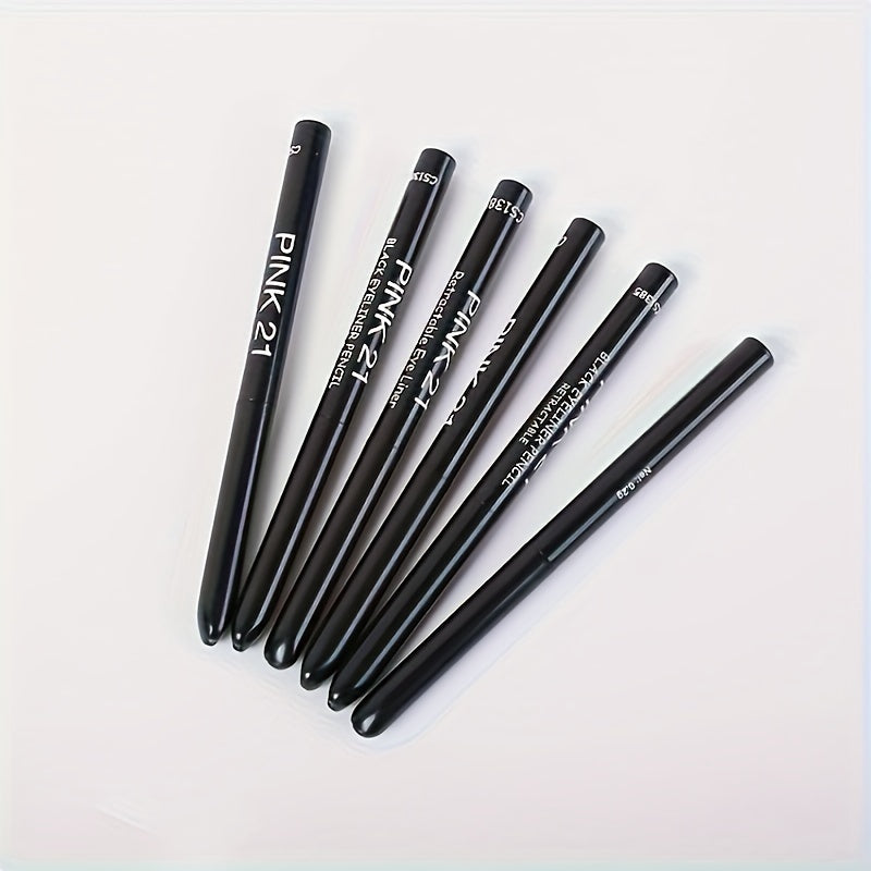 5-Pack Waterproof Black Eyeliner Pencils – Smudge-Proof & Long-Lasting Black-5pcs MAHYSTYLE