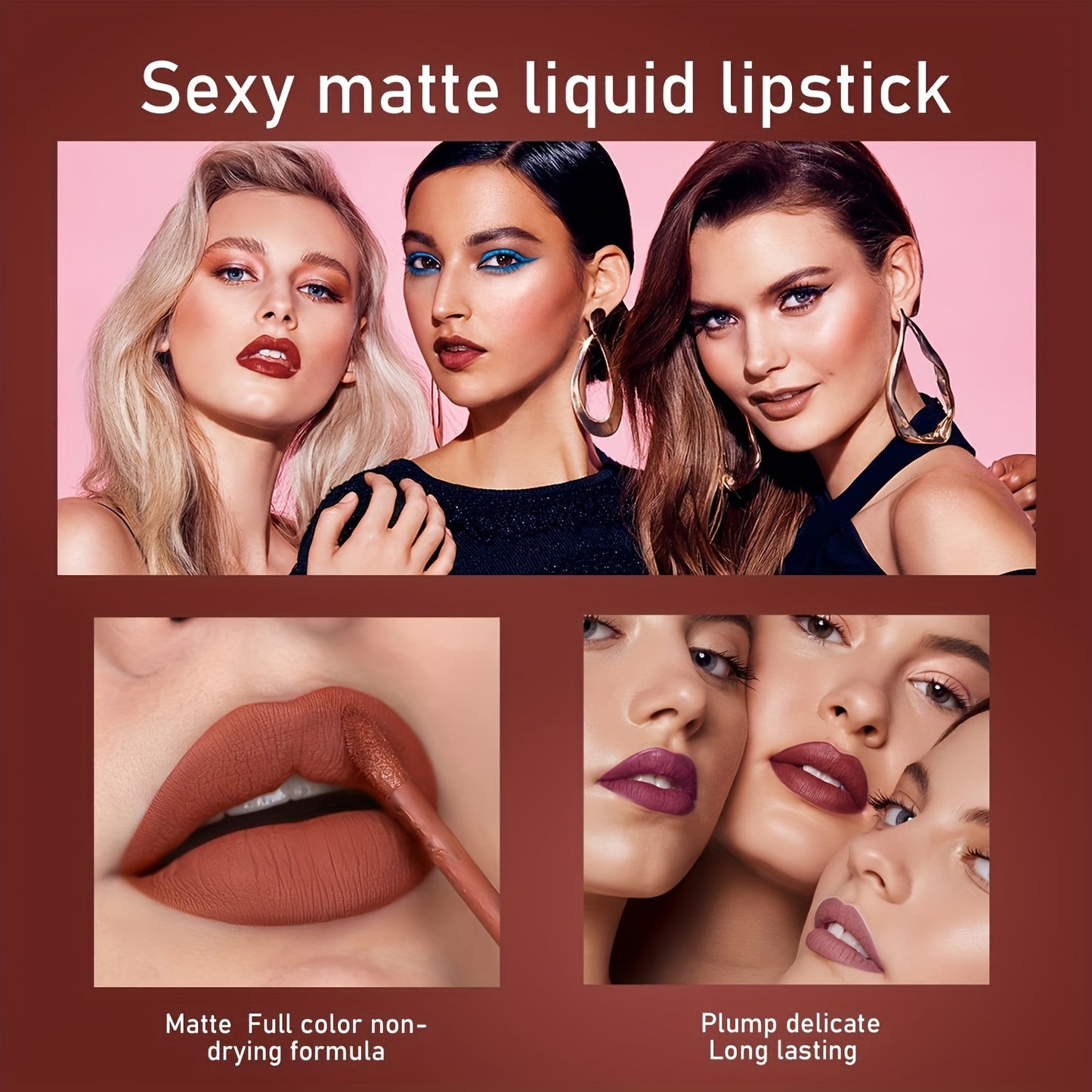 6-Piece Matte Liquid Lipstick Set – Long-Lasting, Waterproof & Non-Stick A MAHYSTYLE
