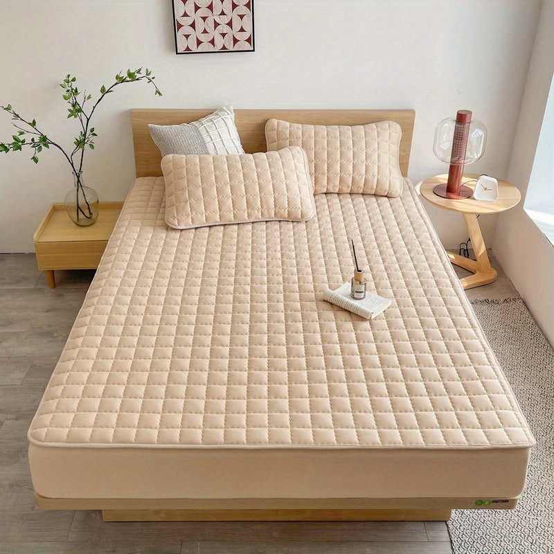 Quilted Waterproof Mattress Protector – Soft & Comfortable Fitted Cover for Bedroom & Guest Room White / TWIN(99*190*30CM) MAHYSTYLE