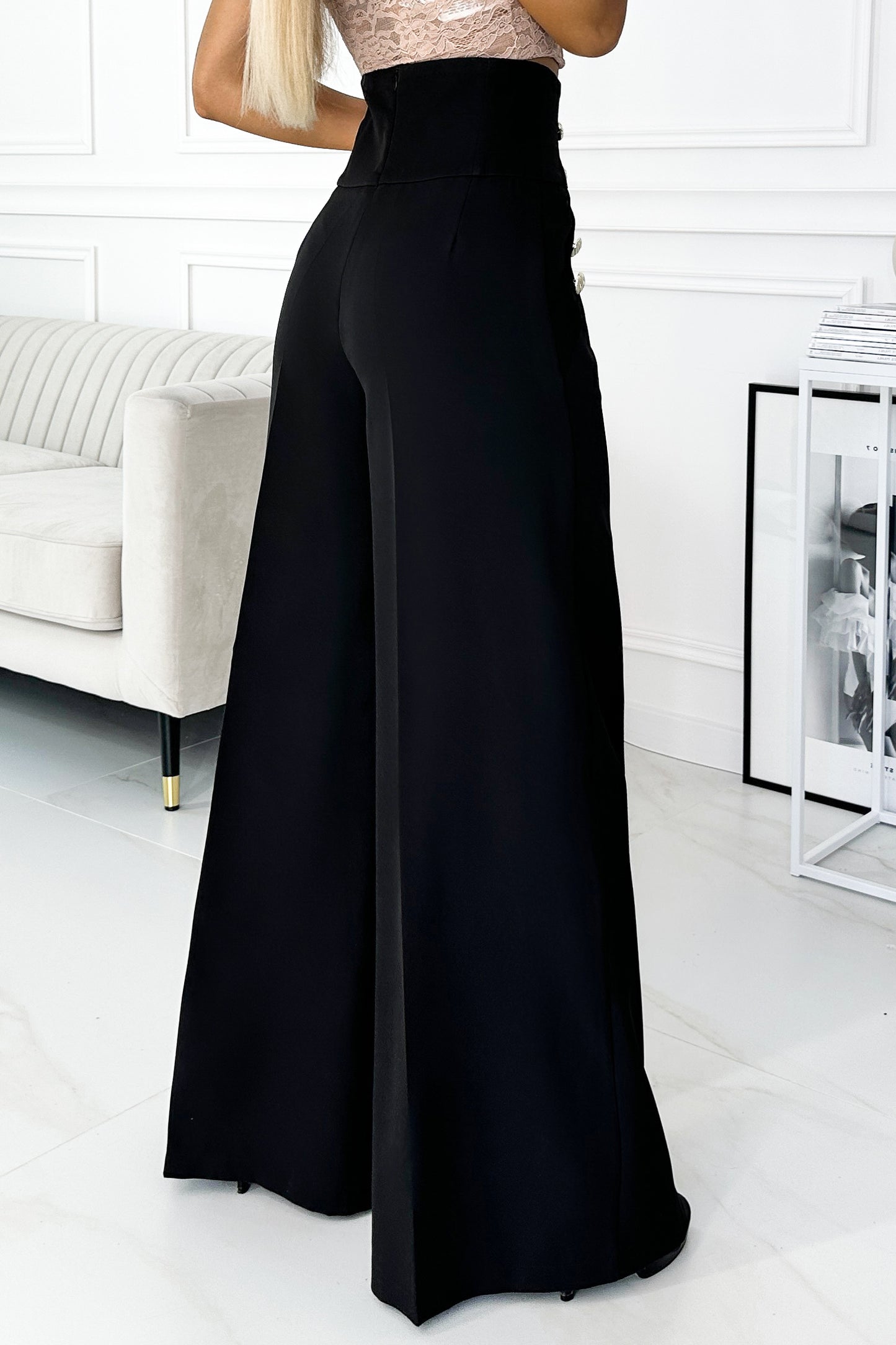High-Waist Trousers S MAHYSTYLE
