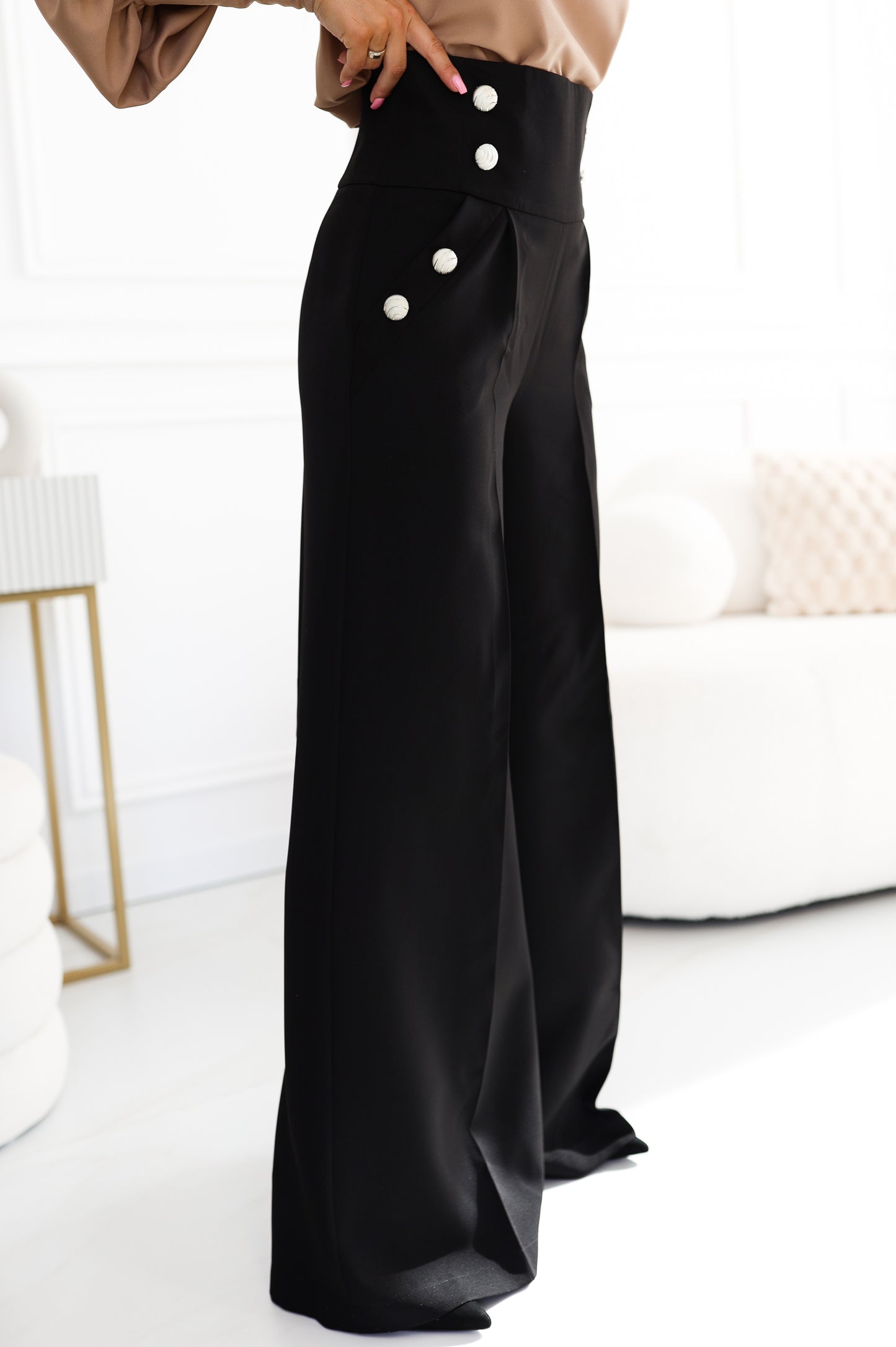 High-Waist Trousers S MAHYSTYLE