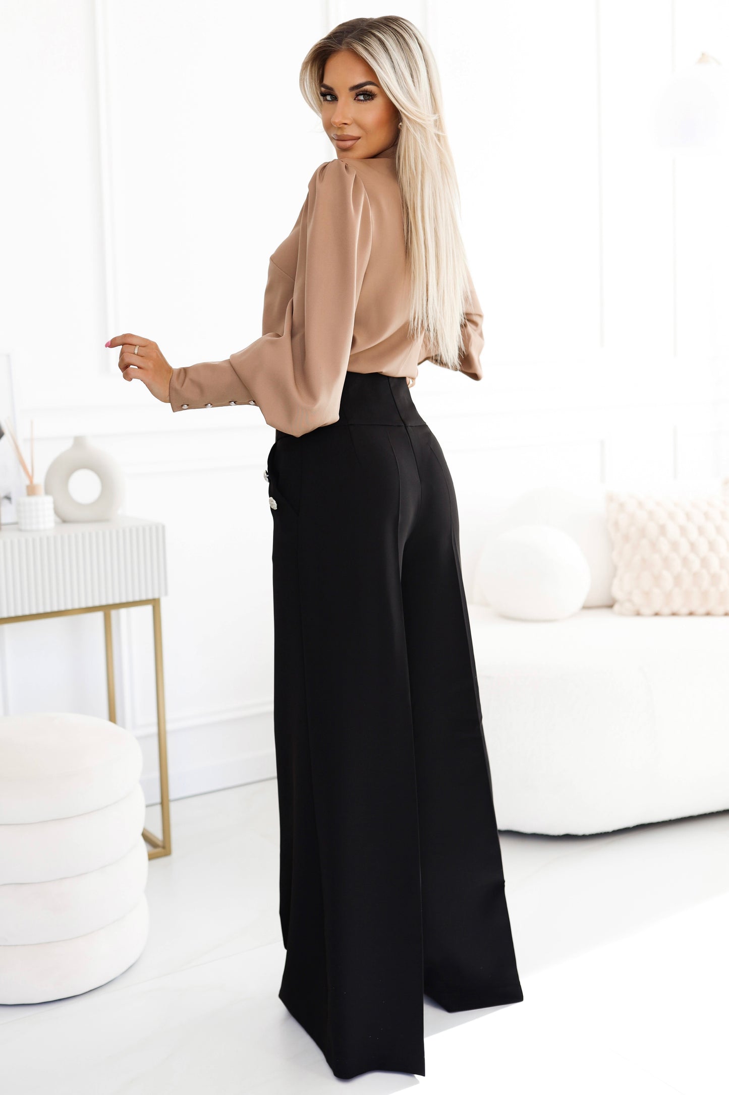 High-Waist Trousers S MAHYSTYLE