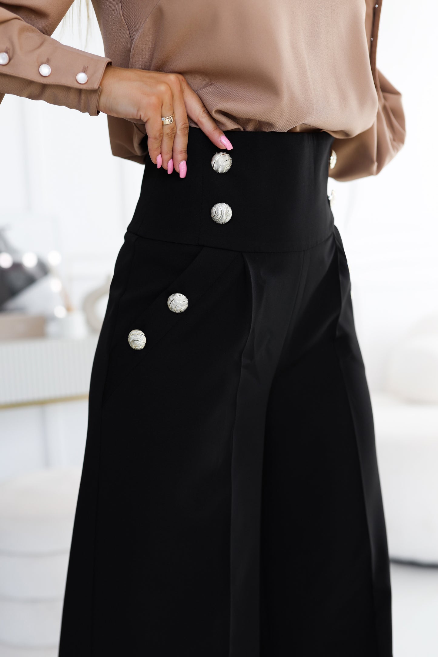 High-Waist Trousers S MAHYSTYLE