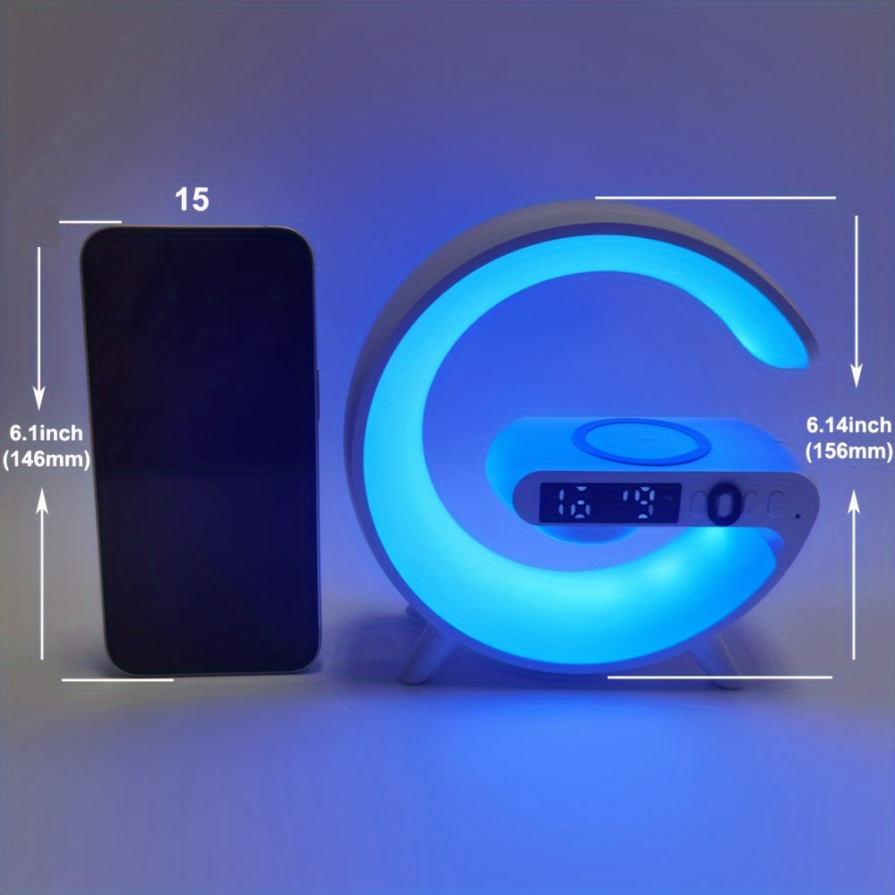 Kouzone Mini Wireless Speaker & Alarm Clock – Sunrise Simulation & Phone Charger White MAHYSTYLE