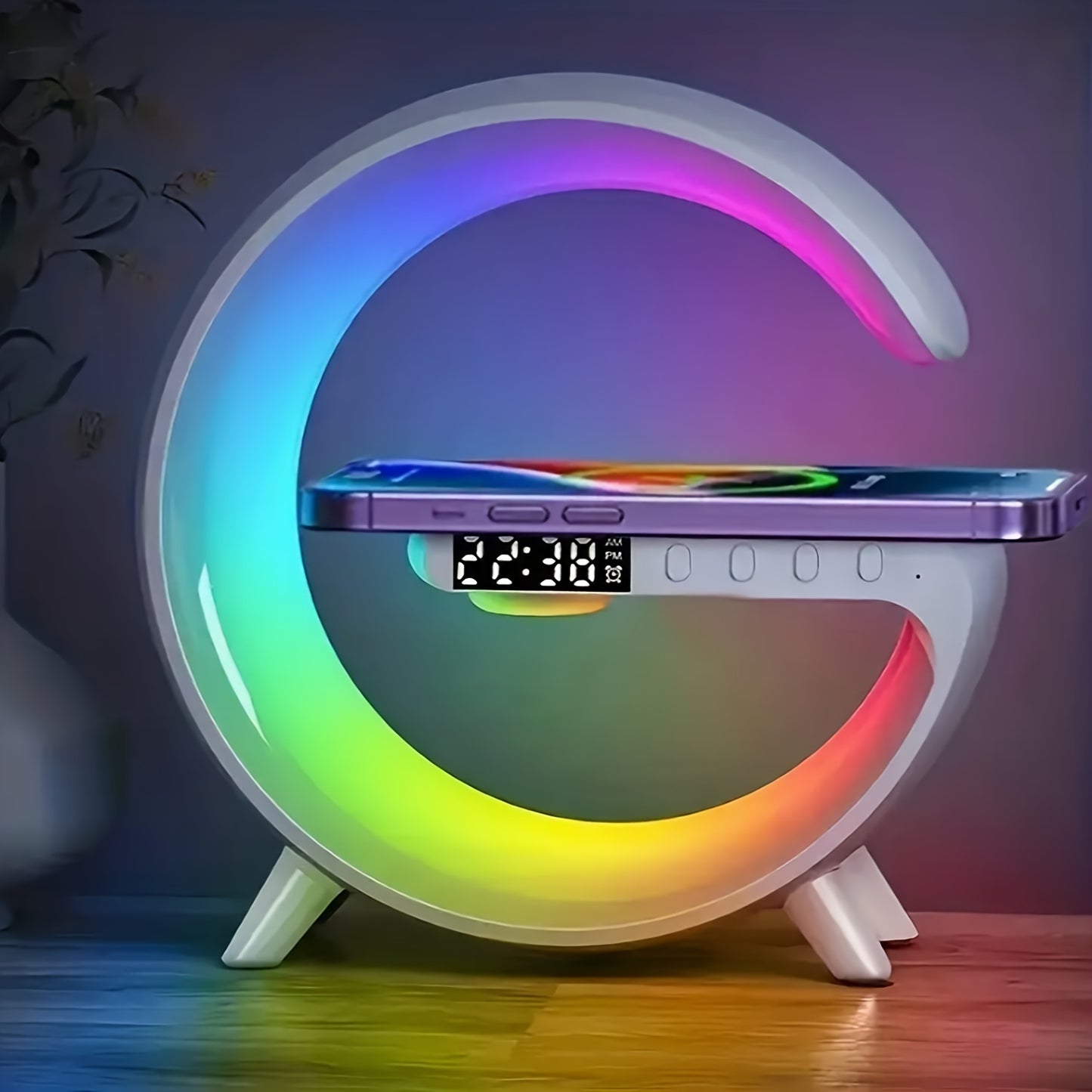Kouzone Mini Wireless Speaker & Alarm Clock – Sunrise Simulation & Phone Charger White MAHYSTYLE
