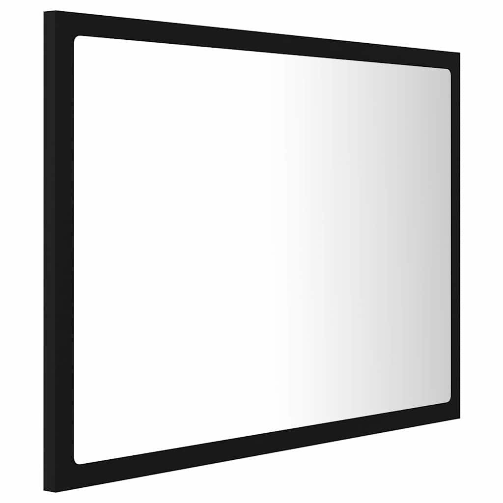Led-Badespeil Svart 60X8,5X37 Cm Akryl