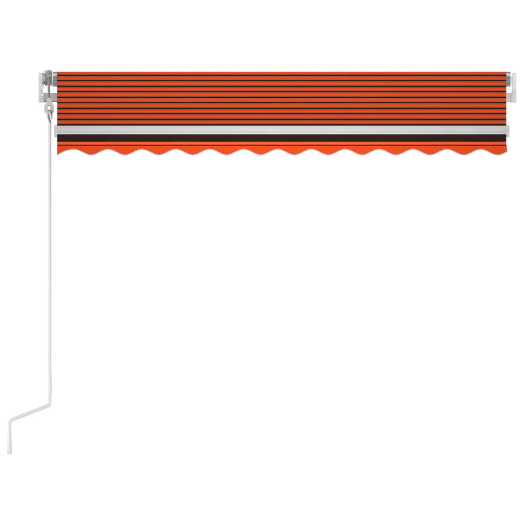 Automatisk Markise Med Led Og Vindsensor 300X250Cm Oransje/Brun