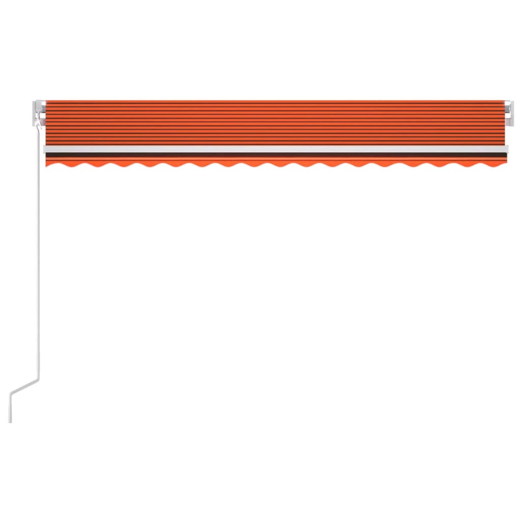 Automatisk Markise Med Vindsensor Og Led 400X300Cm Oransje/Brun