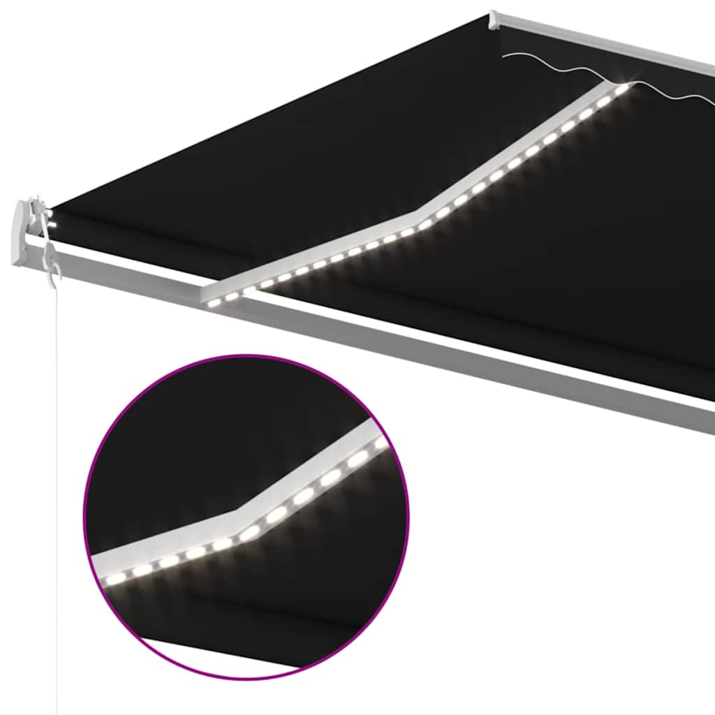 Automatisk Markise Med Vindsensor Og Led 600X300 Cm Antrasitt