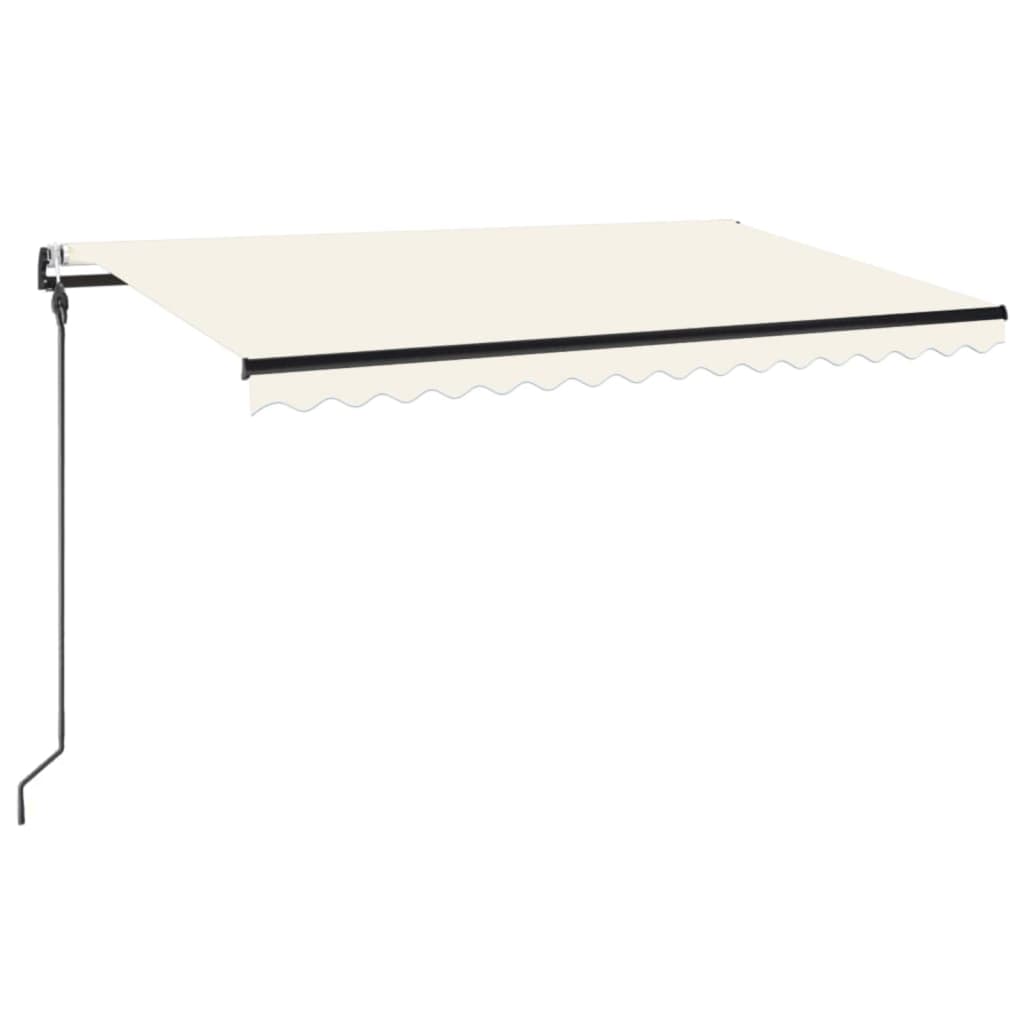 Automatisk Markise Med Vindsensor Og Led 450X300 Cm Kremhvit