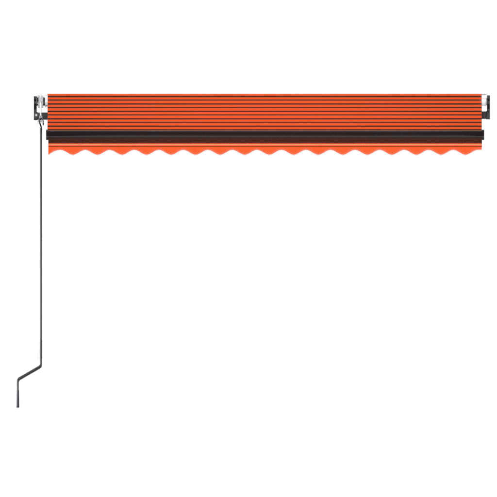 Automatisk Markise Med Vindsensor Og Led 400X350Cm Oransje/Brun