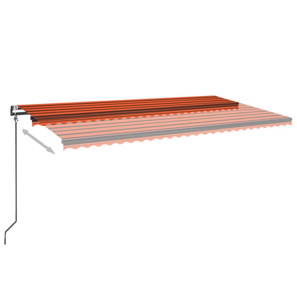Automatisk Uttrekkbar Markise 600X350 Cm Oransje Og Brun