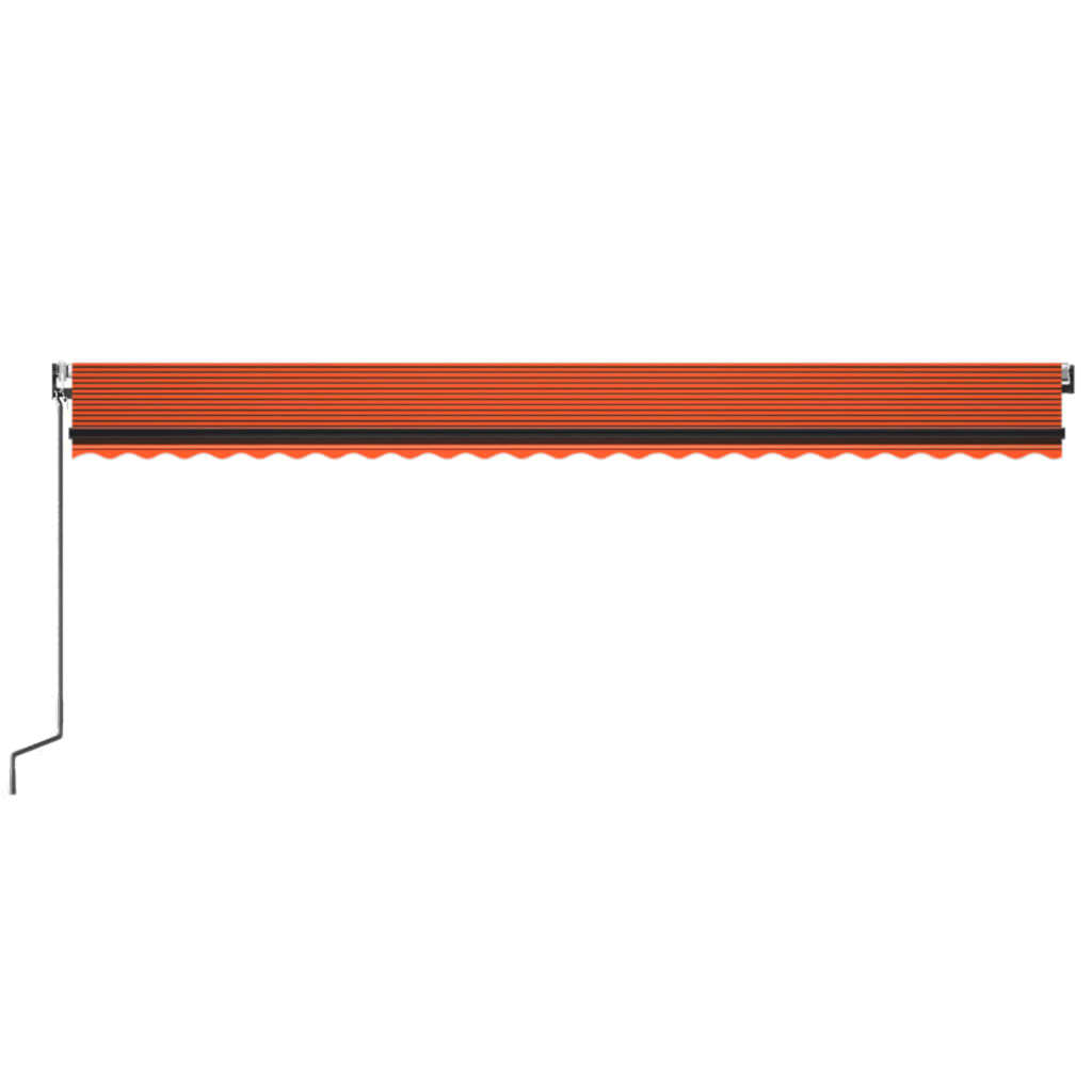 Automatisk Uttrekkbar Markise 600X350 Cm Oransje Og Brun