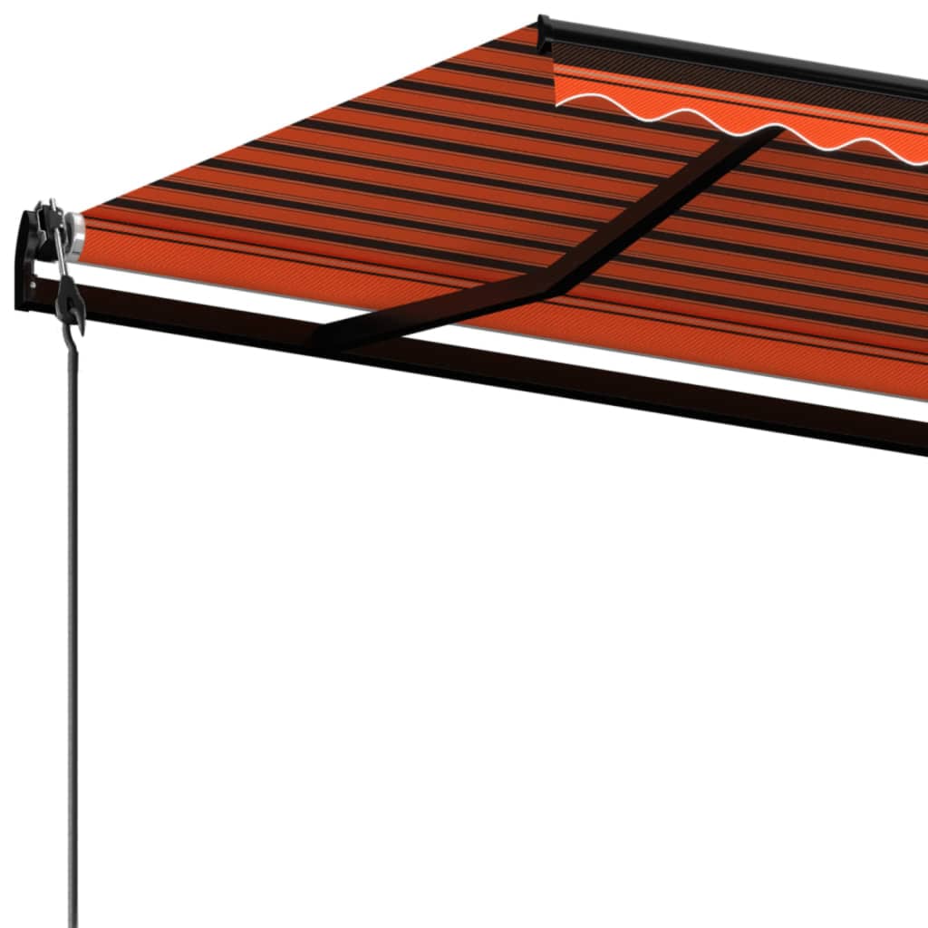 Automatisk Uttrekkbar Markise 600X350 Cm Oransje Og Brun