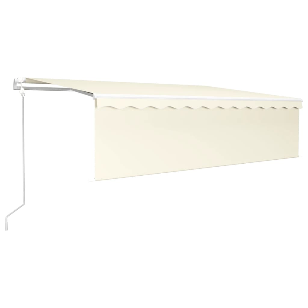 Automatisk Markise Rullegardin Led Vindsensor Led 5X3M Kremhvit