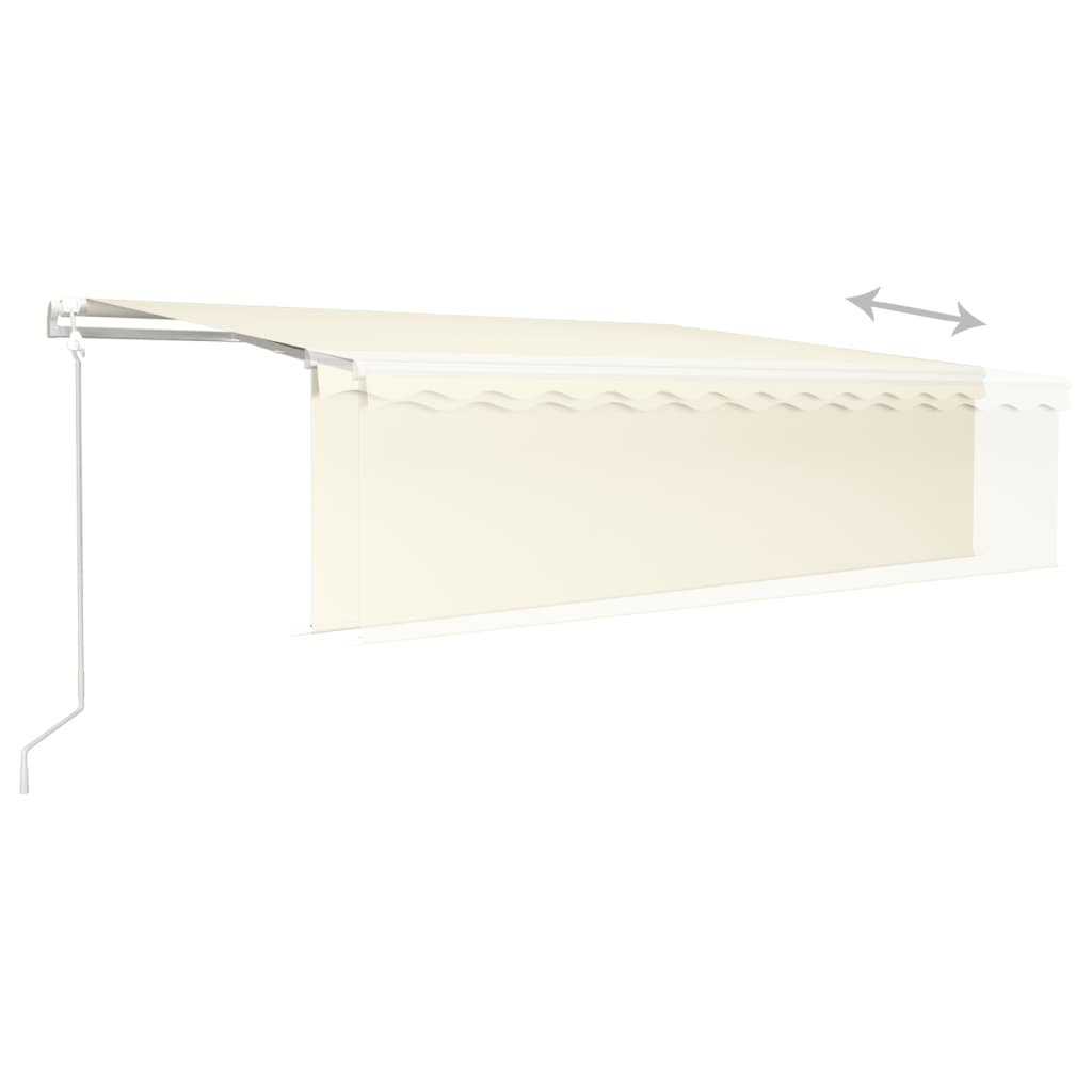 Automatisk Markise Rullegardin Led Vindsensor Led 5X3M Kremhvit