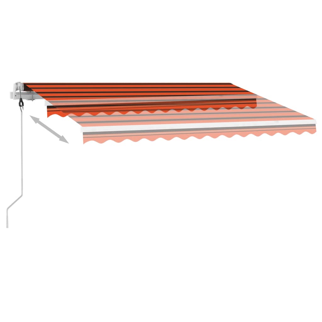 Automatisk Markise Med Led Og Vindsensor 300X250Cm Oransje Brun