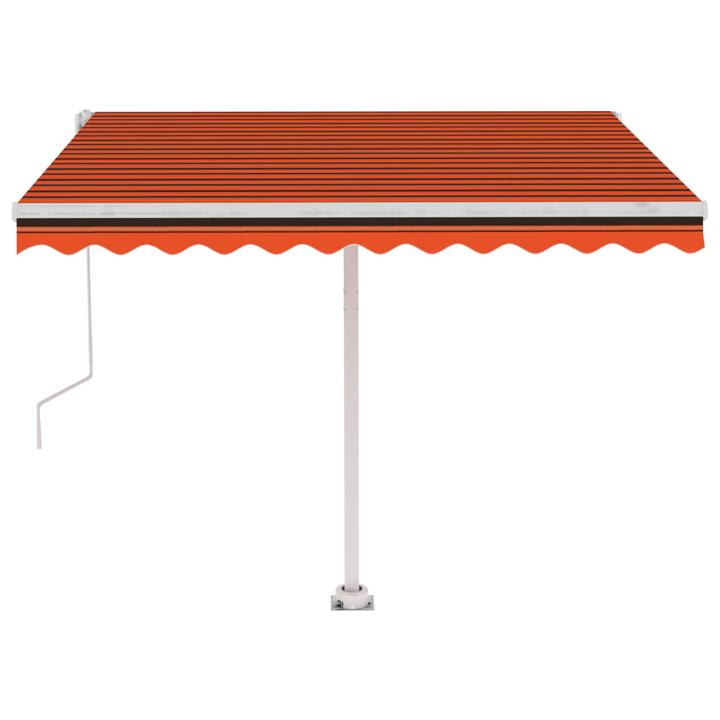 Automatisk Markise Med Led Og Vindsensor 300X250Cm Oransje Brun