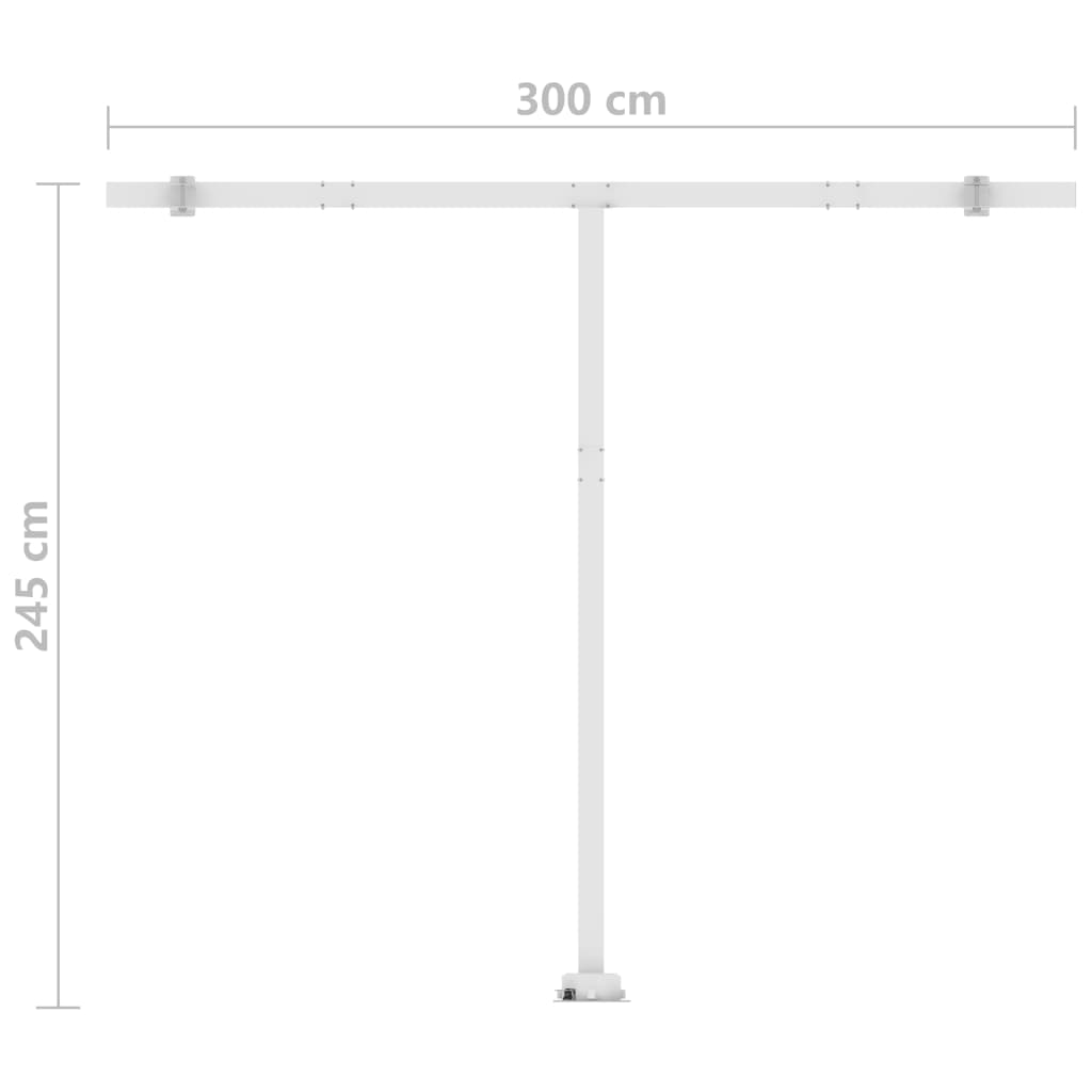 Automatisk Markise Med Led Og Vindsensor 300X250Cm Oransje Brun