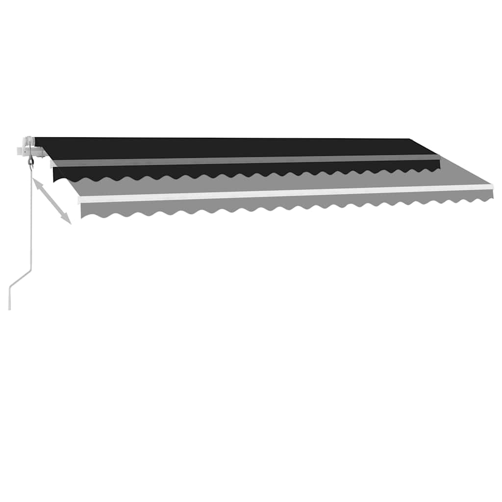 Automatisk Markise Med Vindsensor Og Led 500X300 Cm Antrasitt