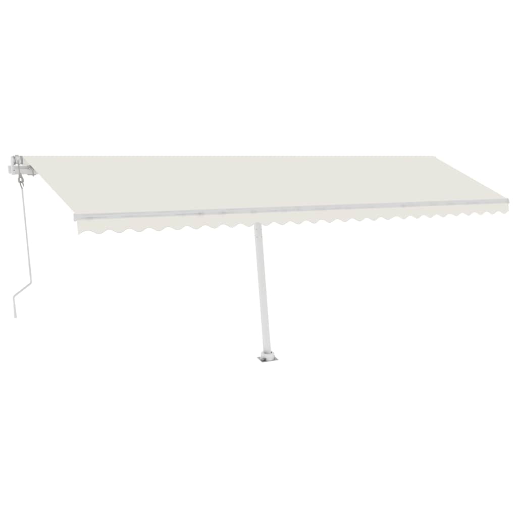 Automatisk Markise Med Vindsensor Og Led 600X300 Cm Kremhvit