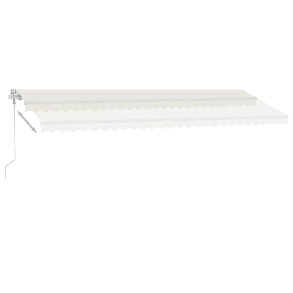 Automatisk Markise Med Vindsensor Og Led 600X300 Cm Kremhvit