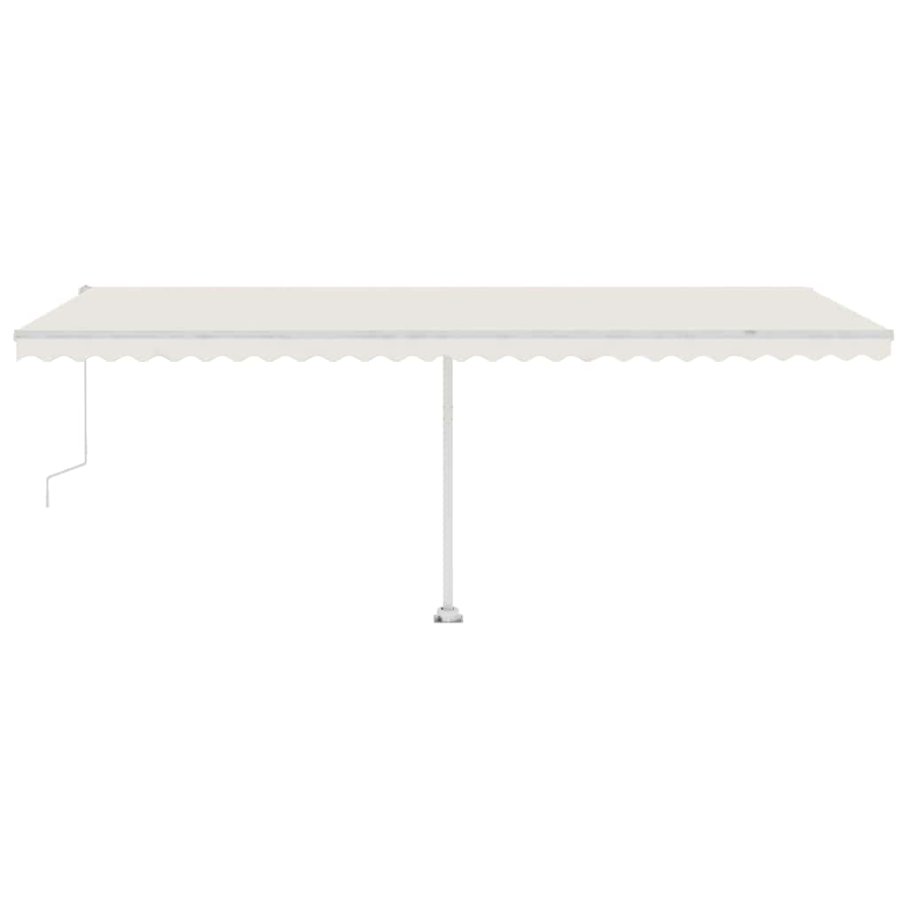 Automatisk Markise Med Vindsensor Og Led 600X300 Cm Kremhvit