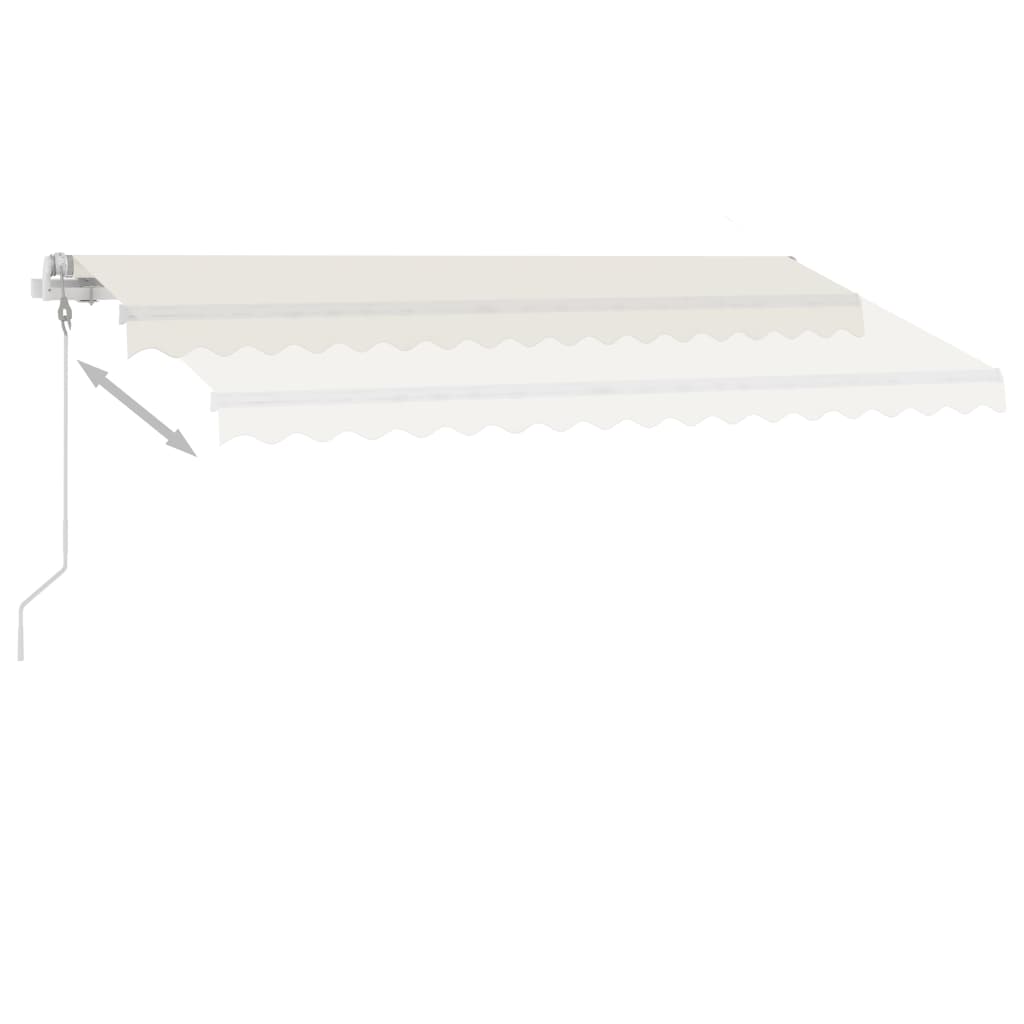 Automatisk Markise Med Vindsensor Og Led 400X350 Cm Kremhvit
