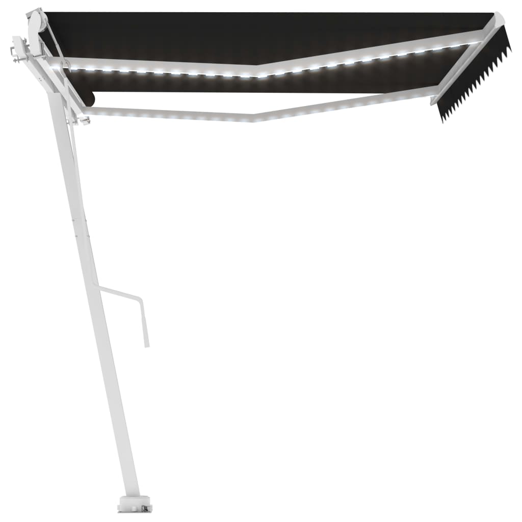 Automatisk Markise Med Vindsensor Og Led 400X350 Cm Antrasitt