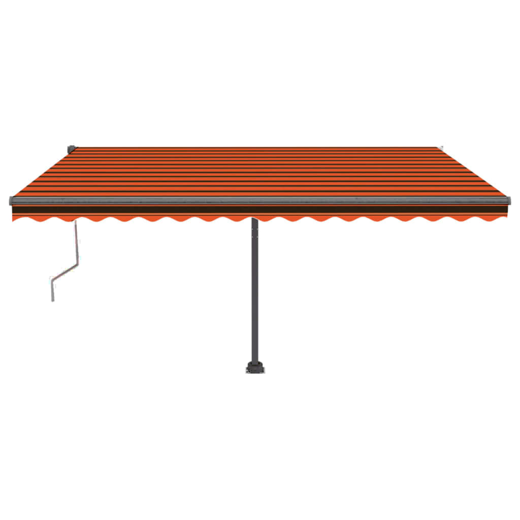 Automatisk Markise Med Vindsensor Og Led 400X350Cm Oransje/Brun
