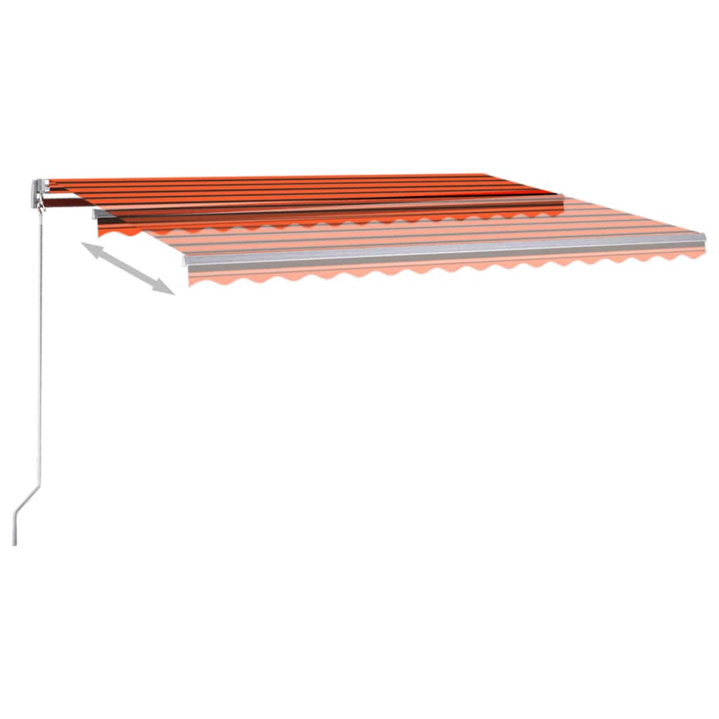 Automatisk Markise Med Vindsensor Og Led 400X350Cm Oransje/Brun