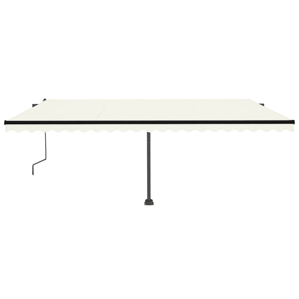 Automatisk Markise Med Vindsensor Og Led 500X350 Cm Kremhvit