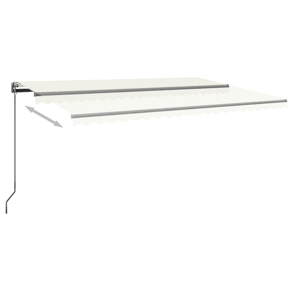 Automatisk Markise Med Vindsensor Og Led 500X350 Cm Kremhvit