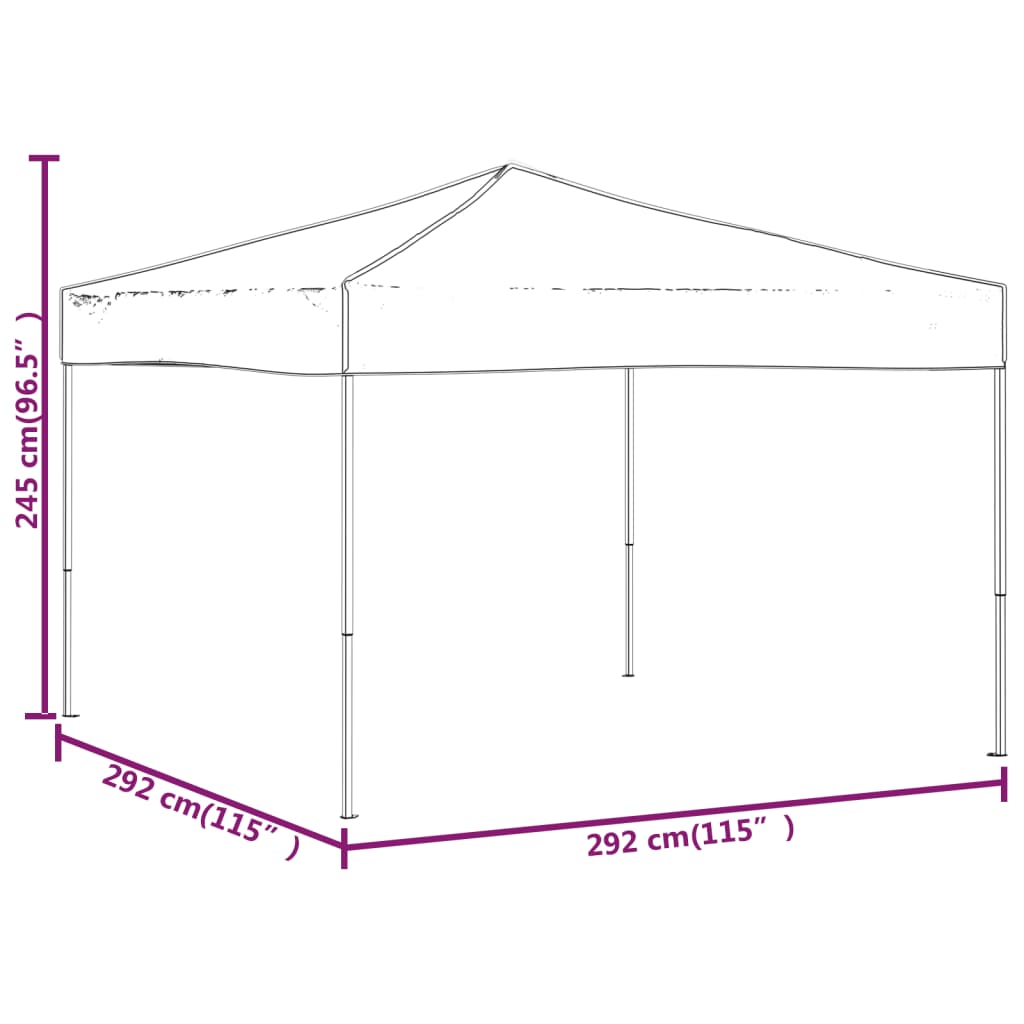 Sammenleggbart Festtelt Svart 3X3 M