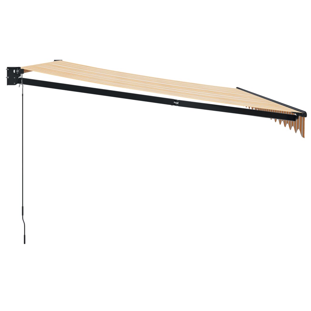 Uttrekkbar Markise Gul Og Hvit 4X3 M Stoff Og Aluminium