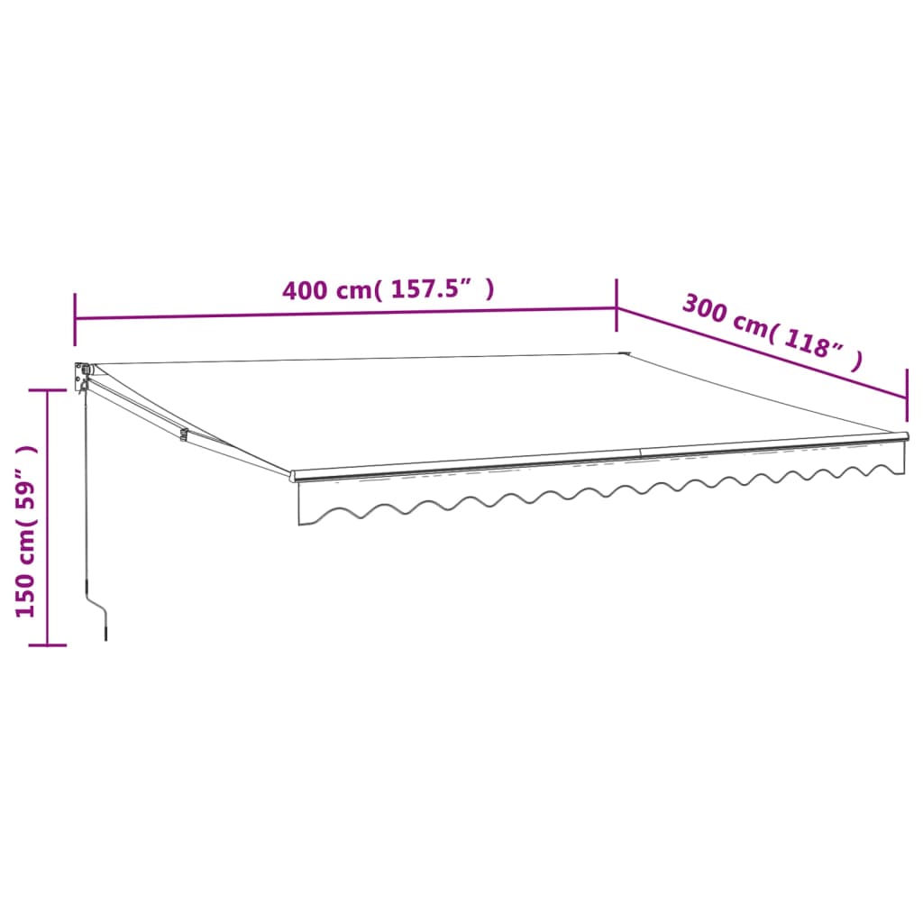 Uttrekkbar Markise Gul Og Hvit 4X3 M Stoff Og Aluminium