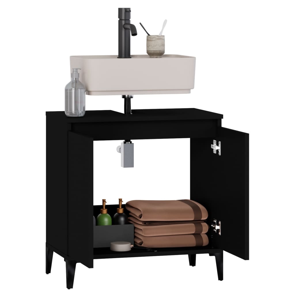 Servantskap Svart 58X33X60 Cm Konstruert Tre