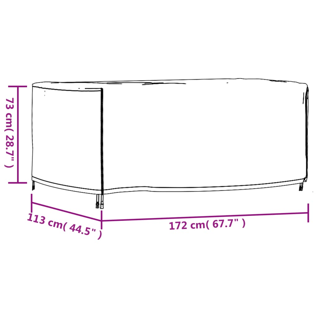 Hagemøbeltrekk Svart 172X113X73 Cm Vanntett 420D