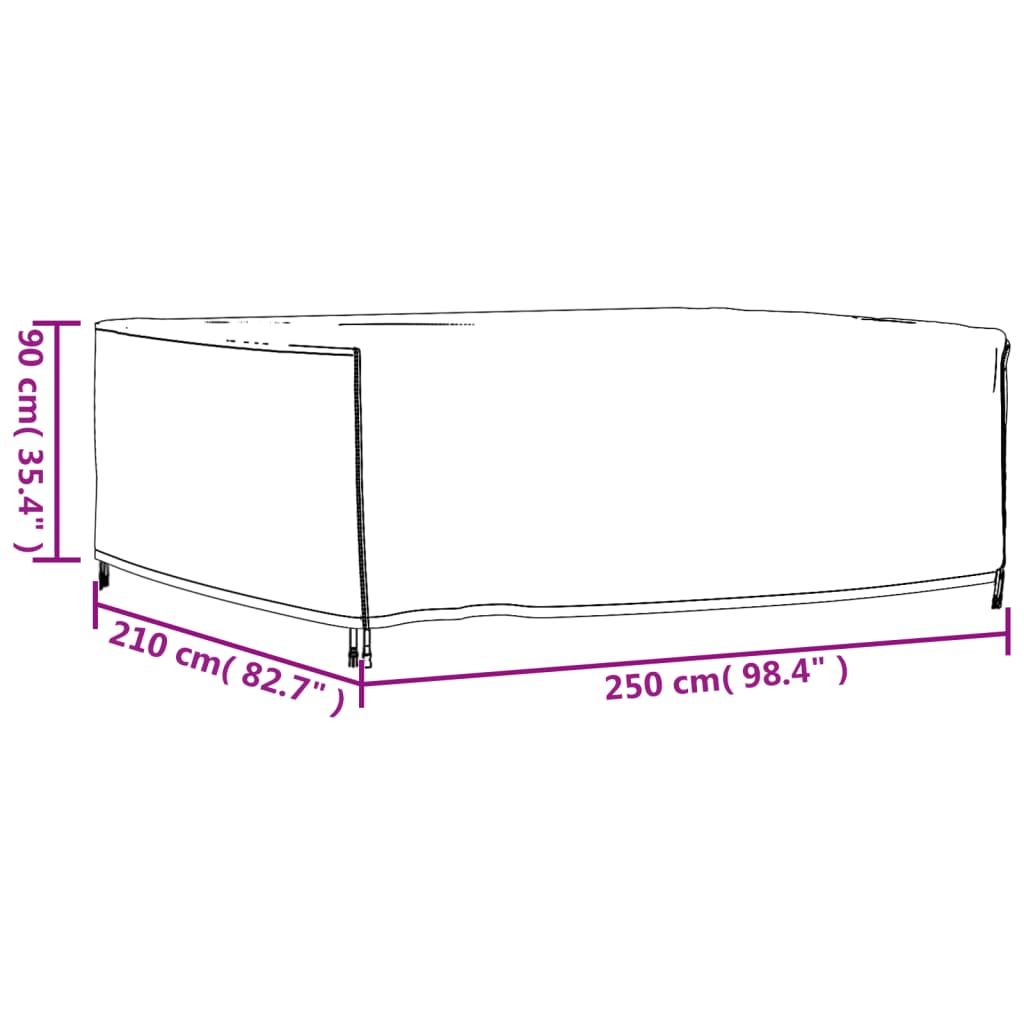 Hagemøbeltrekk Svart 250X210X90 Cm Vanntett 420D