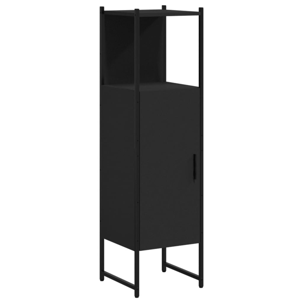 Baderomsskap Svart 33X33X120,5 Cm Konstruert Tre