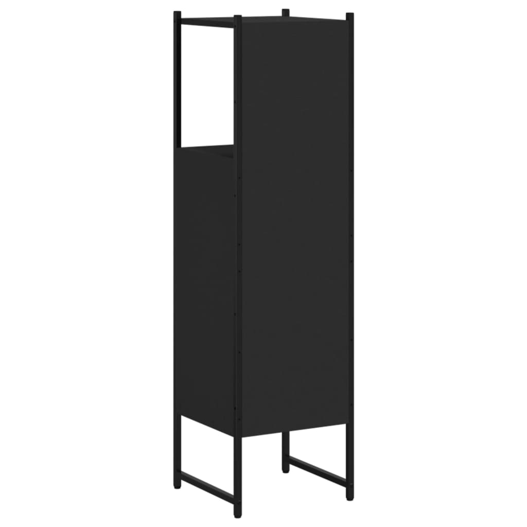 Baderomsskap Svart 33X33X120,5 Cm Konstruert Tre