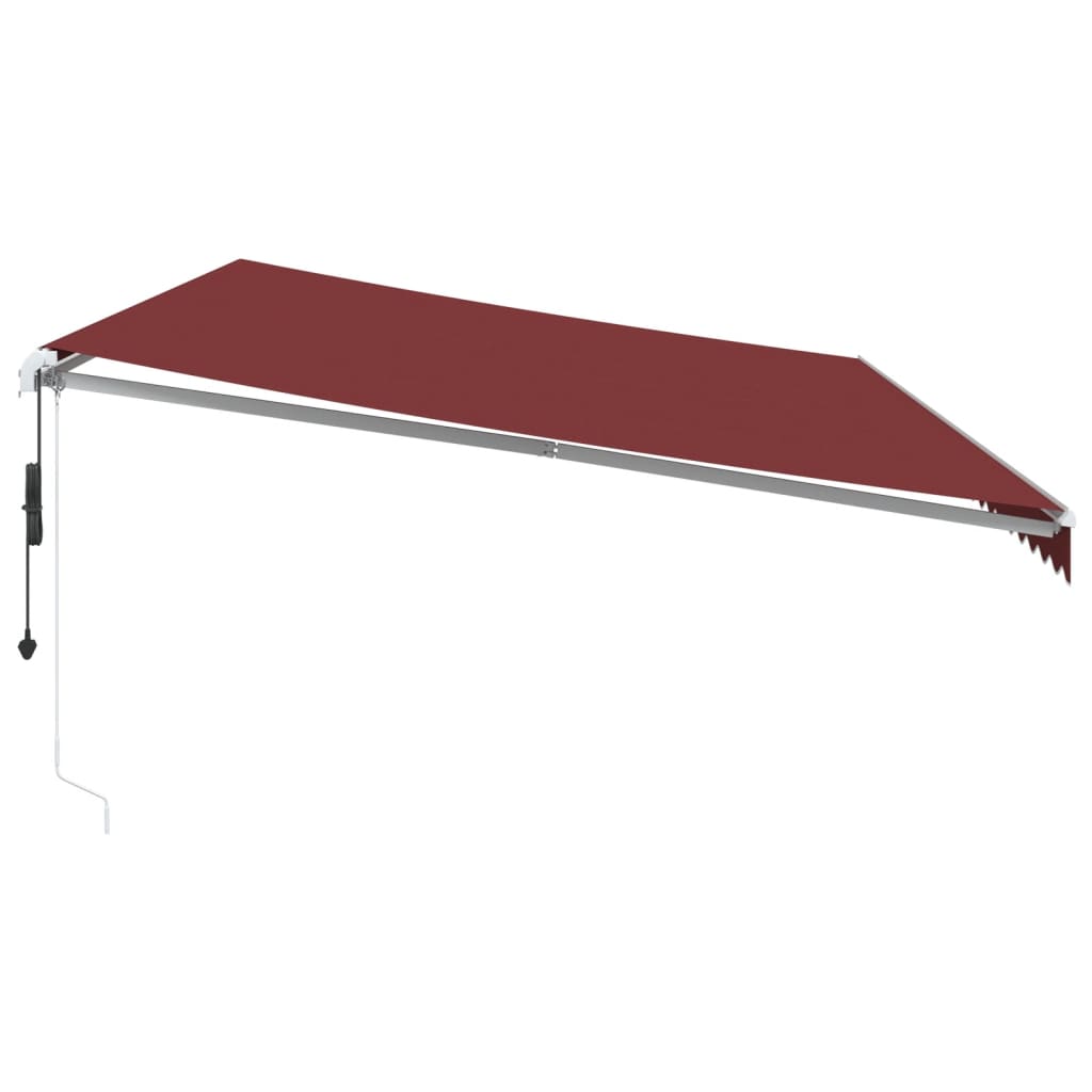 Automatisk Uttrekkbar Markise Med Led Burgunder 600X350 Cm