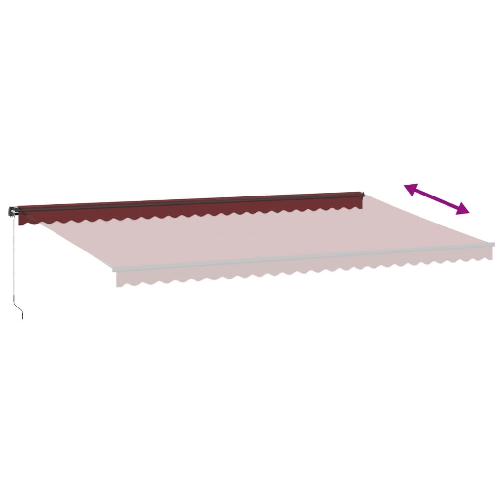Manuell Uttrekkbar Markise Burgunder 600X350 Cm