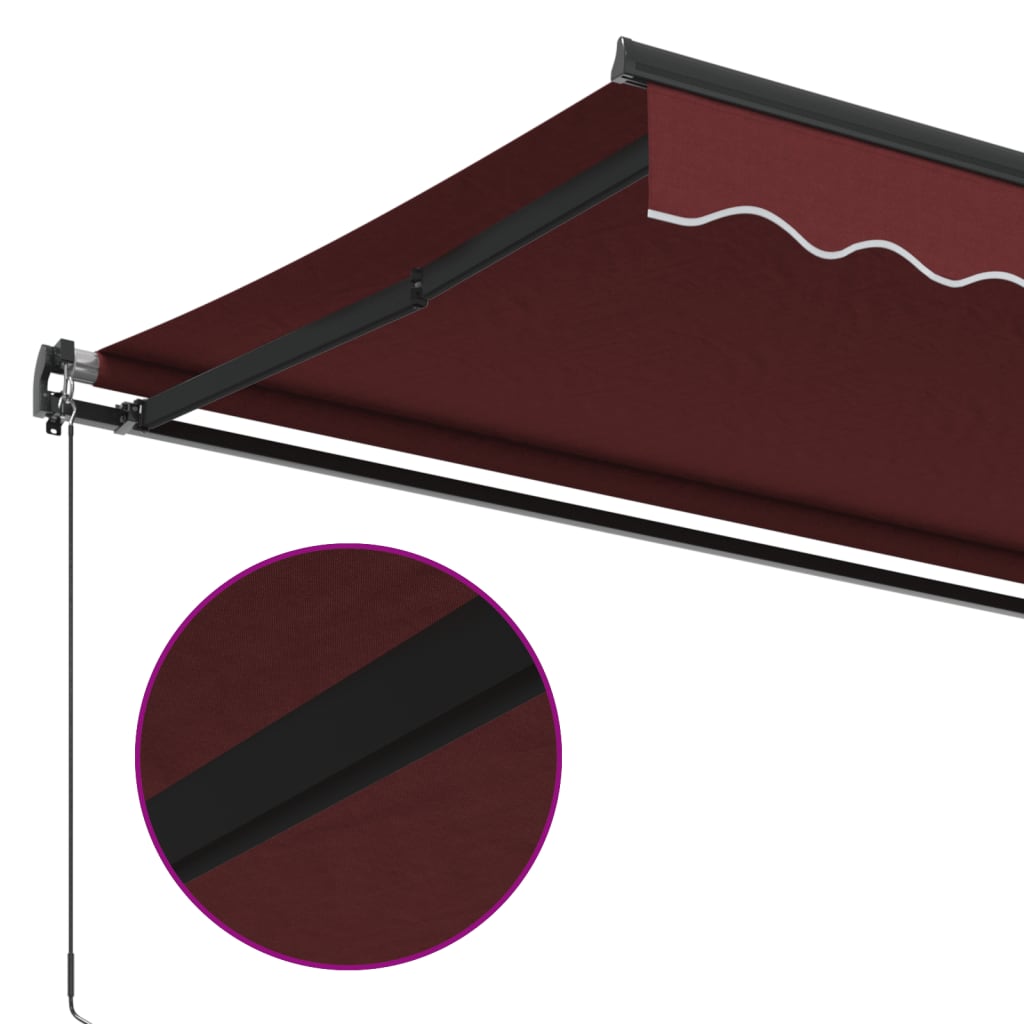 Manuell Uttrekkbar Markise Burgunder 600X350 Cm