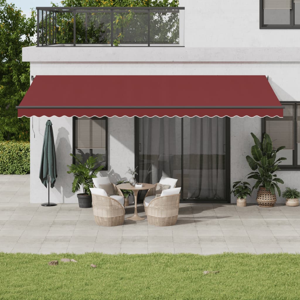 Manuell Uttrekkbar Markise Burgunder 600X350 Cm