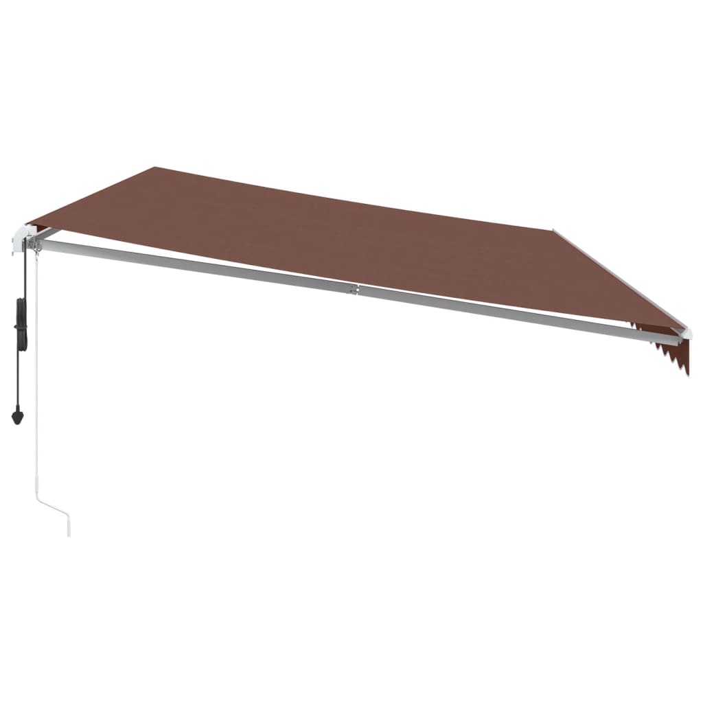 Automatisk Uttrekkbar Markise Med Led Brun 600X350 Cm